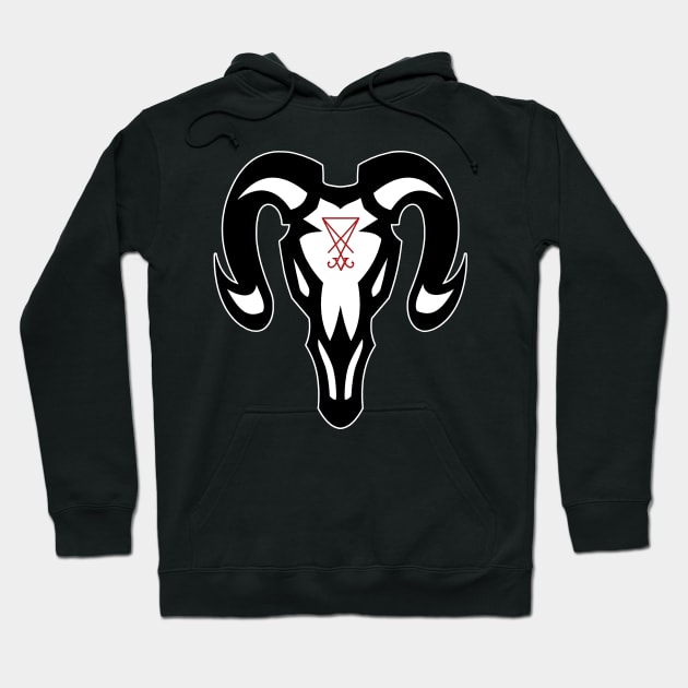 Lucifer Goat Skull Hoodie by artpirate